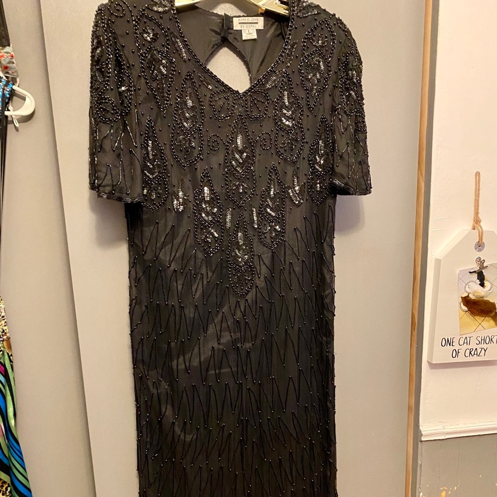 Beautiful black beaded long gown size large